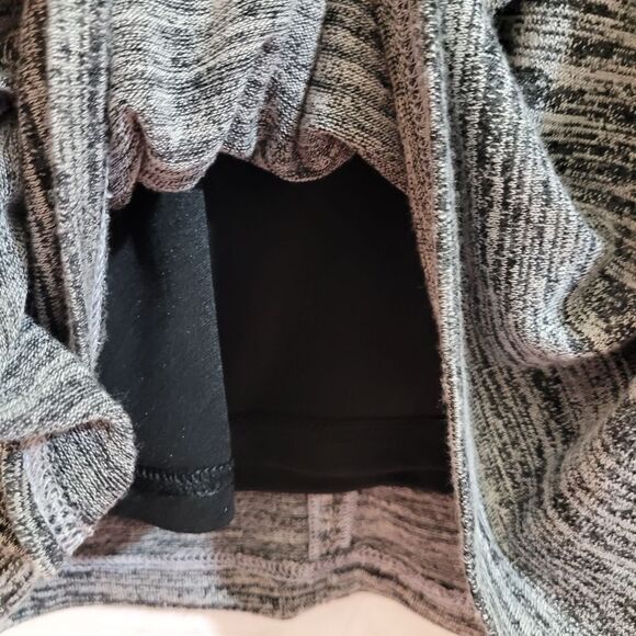 White House Black Market Gray Black Spacedye Soft Knit Faux Wrap Dress Size 4 - Picture 4 of 13